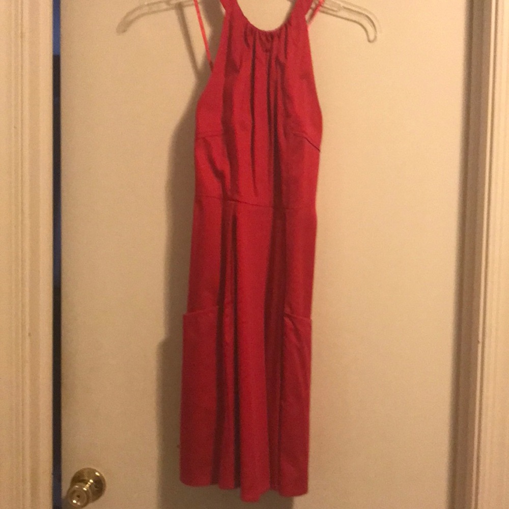 Hot pink halter dress
